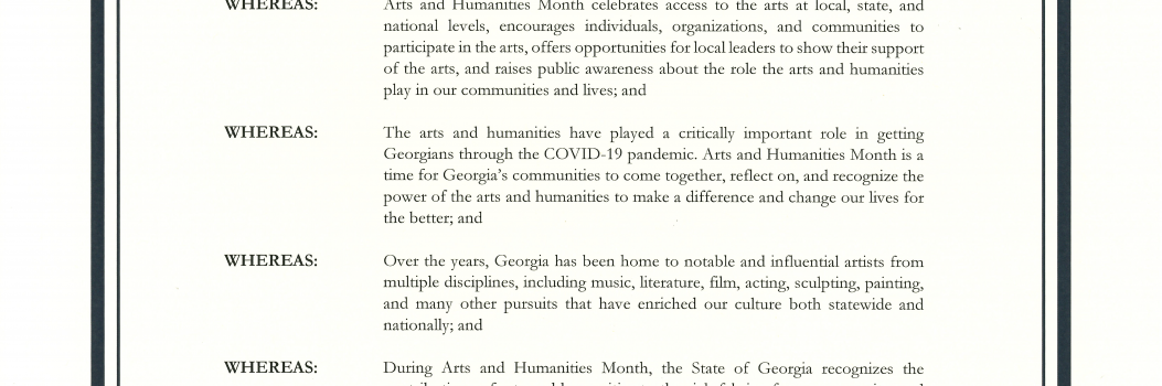 Governor Kemp Proclaims October as Arts and Humanities Month